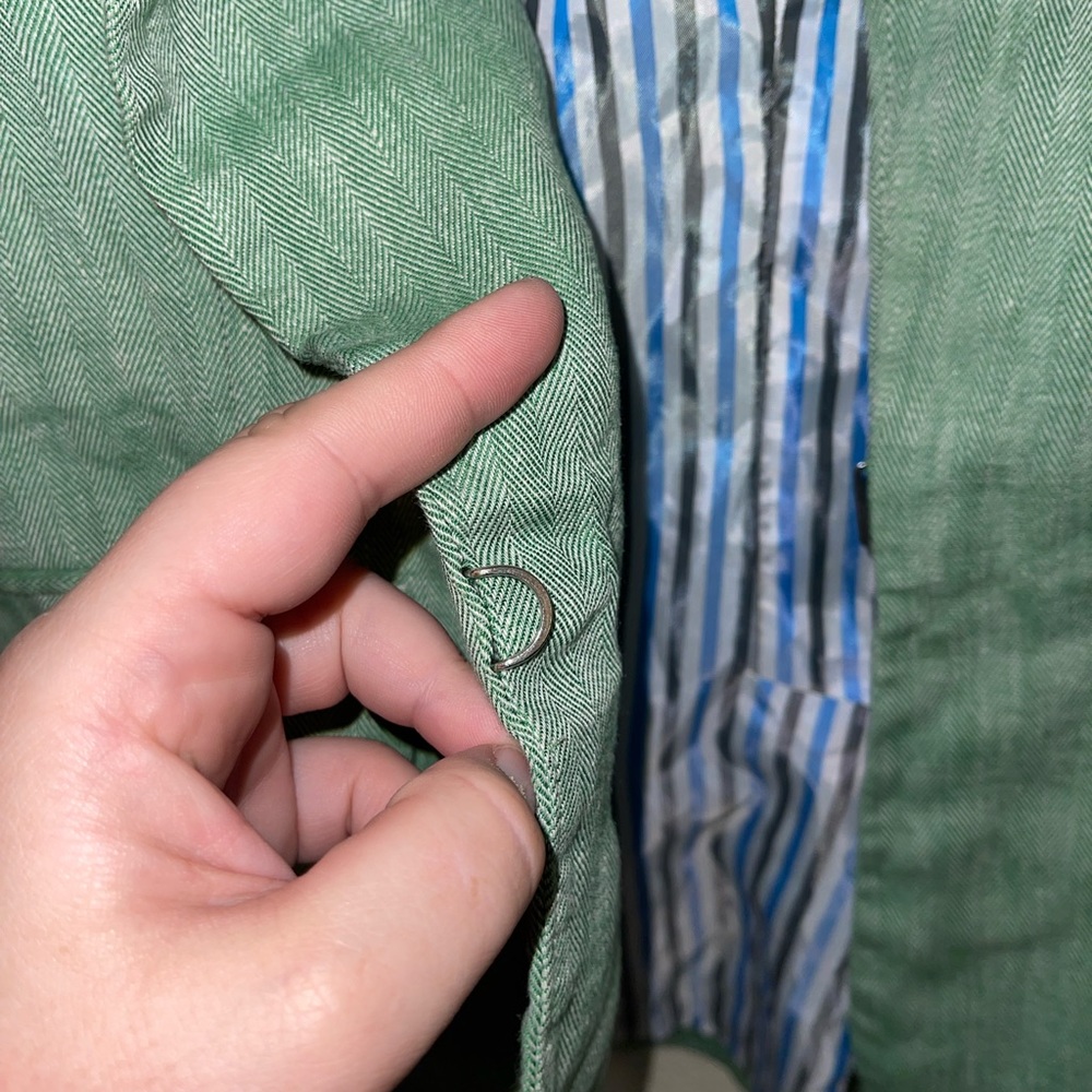 VERONICA BEARD Sage Green Beacon Herringbone Linen Dickey Blazer Size 8 - Picture 11 of 12